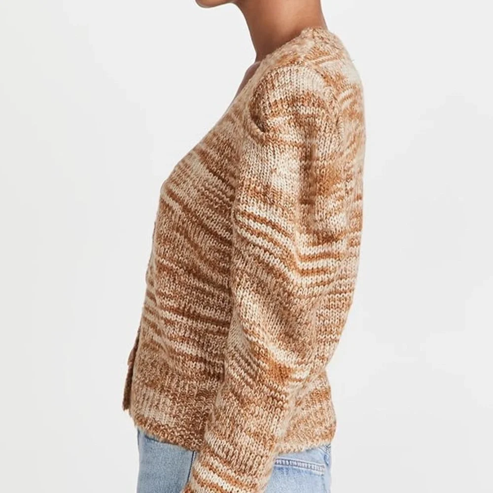 En Saison Puff Sleeve Space Crew Cardigan